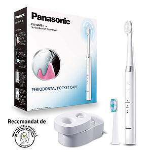 Panasonic EW-DM81 periuță de dinți sonică cu peri ultra-fini (vibrație sonică, cronometru, pornire ușoară, 2 tipuri de vârfuri), alb