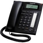 Panasonic KX-TS880 sistem telefonic cu fir (pentru agățare pe perete, reapelare, compatibilitate ID apelant), negru