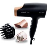 Panasonic EH-NA65 uscător de păr cu tehnologie nanoe (2000W, 3 setări de viteză, 4 temperaturi, 3 duze de uscare), negru și auriu
