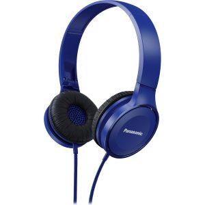 Panasonic RP-HF100 căști elegante peste urechi conectate la microfon (driver magnetic neodim 30mm, înclinabil spre interior, confortabil), albastru