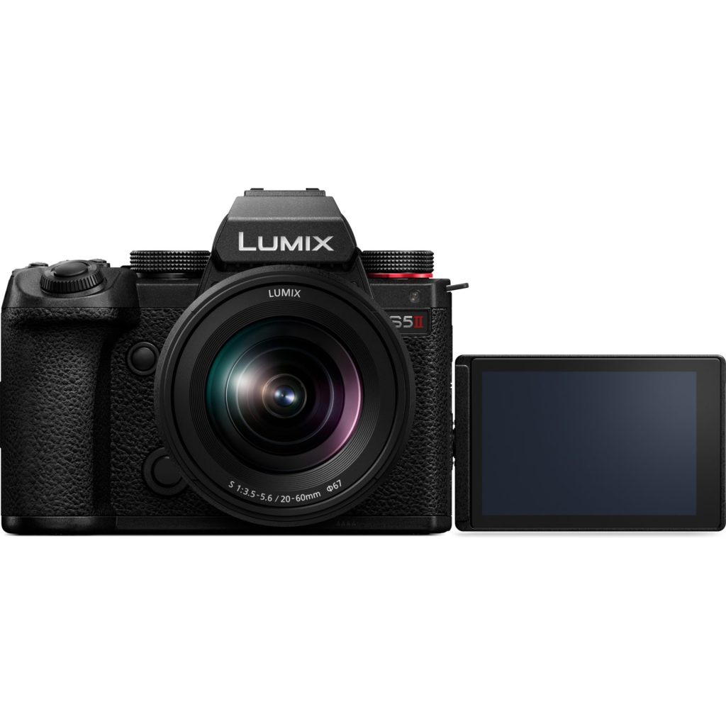 Panasonic DC-S5M2K cameră mirrorless full-frame Lumix + obiectiv S-R2060 20-60mm, F3.5-5.6 (CMOS 24.2MP, I.S. activ, AF detecție fază, C4K/4K), negru