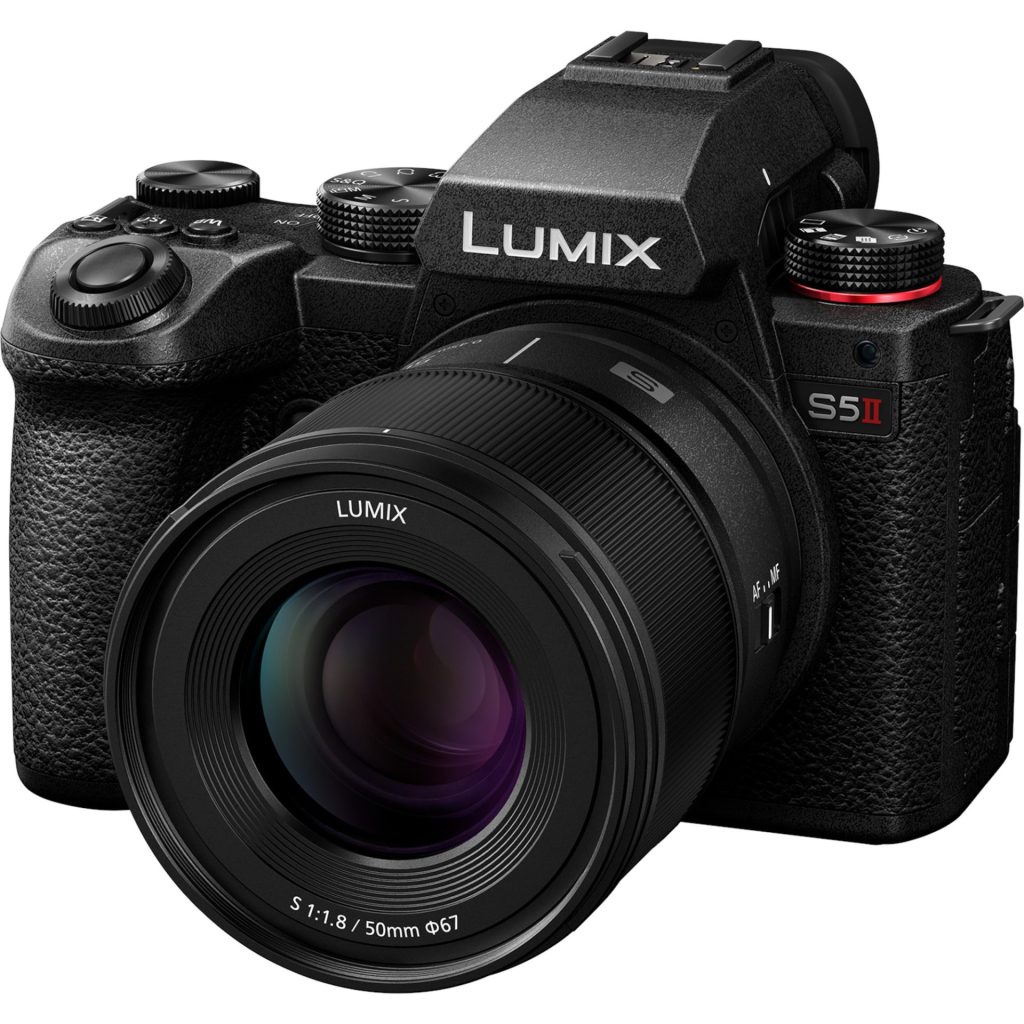 Panasonic DC-S5M2C Lumix cameră mirrorless full-frame DC-S5M2 + obiectiv S-S50E 50mm F1.8 (senzor CMOS de 24.2 MP, AF detecție fază, I.S activ)