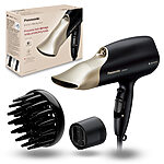 Panasonic EH-NA67 uscător de păr cu tehnologie nanoe (2000 W, 3 viteze, 4 temperaturi, 3 capete, duză pentru uscare rapidă), negru și roz