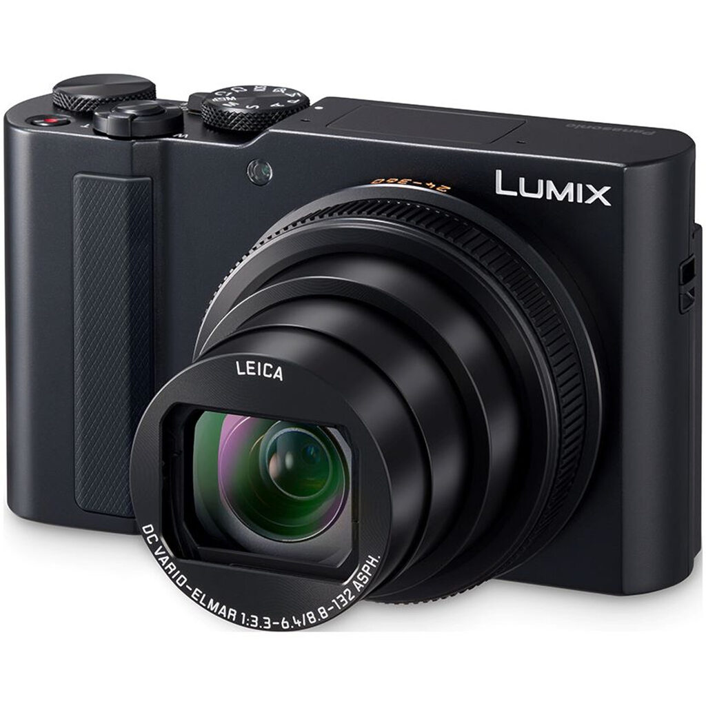 Panasonic DC-TZ300 Lumix aparat foto digital compact (CMOS 20,1 MP, 1 inch, zoom optic 15×, video 4K, fotografiere în rafală 30 fps), negru