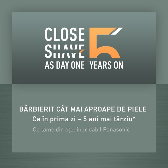 Bărbierire la fel de precisă ca în prima zi – după 5 ani*²